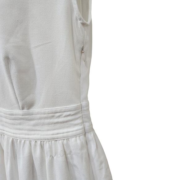Maison Jules Sleeveless Split Neck Fit & Flare Dress Side Zip White Size Medium - Picture 5 of 10